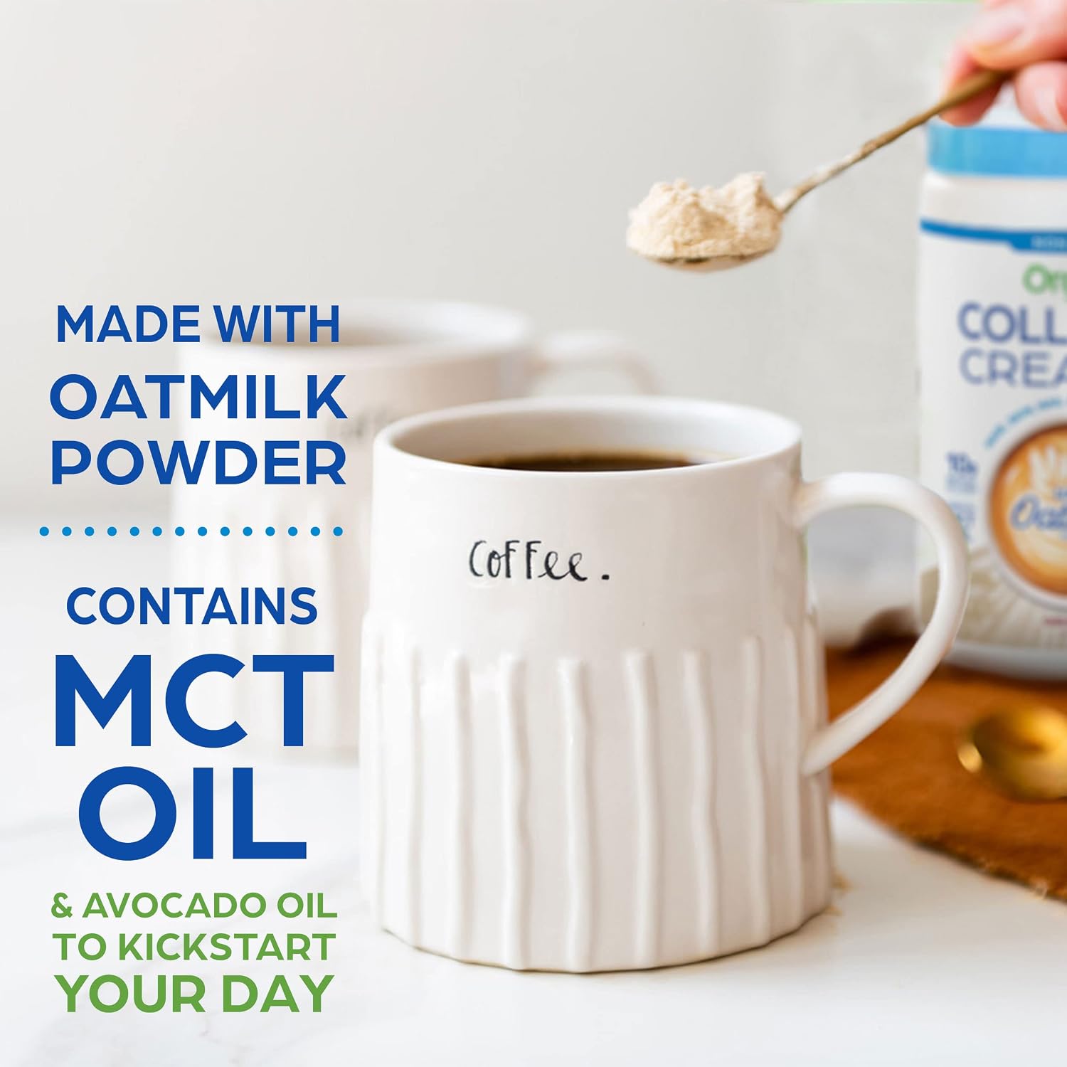 Orgain Collagen Creamer with Organic Oatmilk Powder, French Vanilla - 10g of Hydrolyzed Grass-Fed Collagen, 1g of Sugar, Made with MCT, Avocado, and Coconut Oil, No Dairy or Soy, Non-GMO