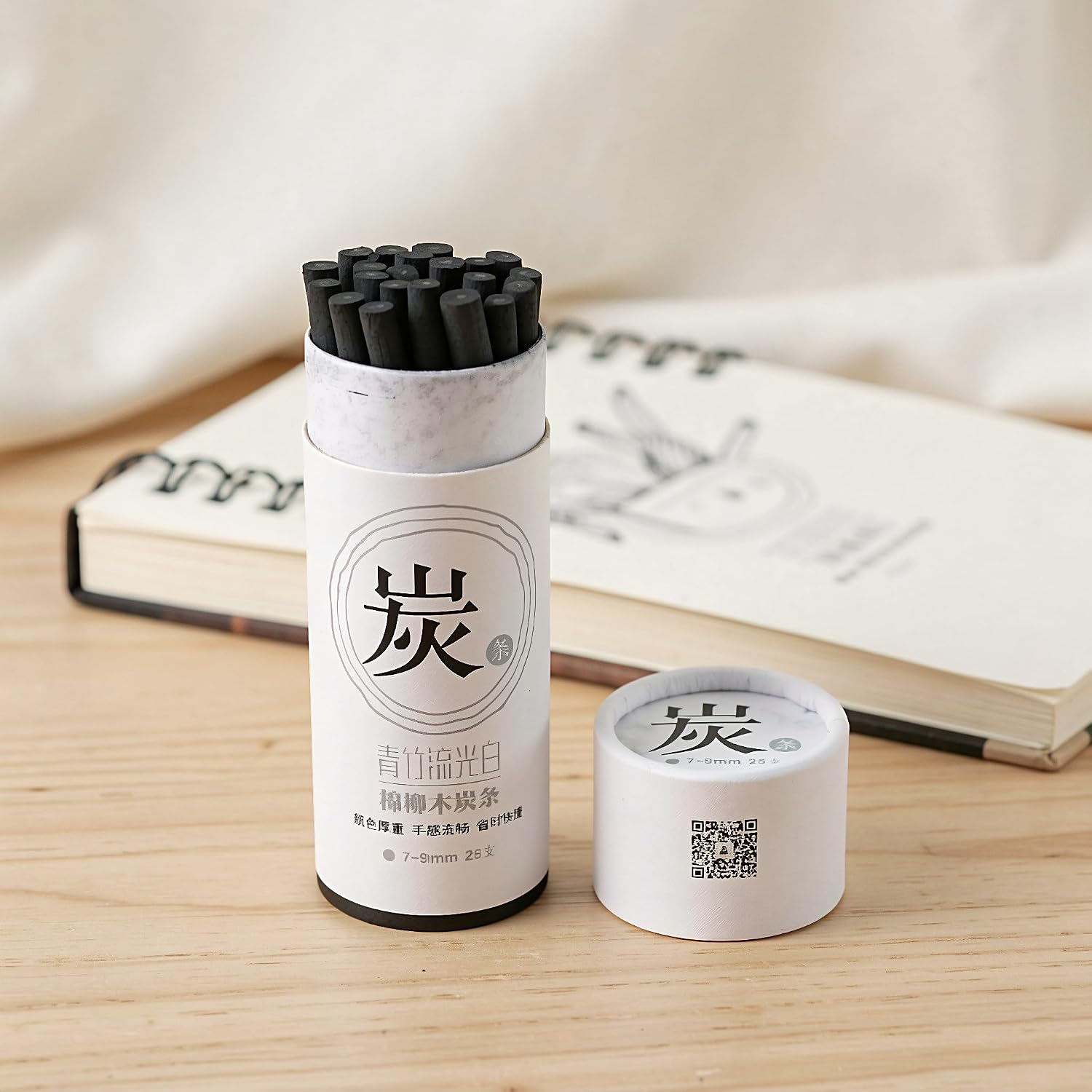 Zerodeko 50pcs Willow Charcoal Stick, Soft Vine Charcoal Pencils 7-9mm