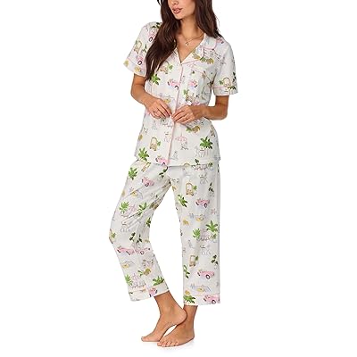 Bedhead PJs Short Sleeve Cotton Knit Cropped Pajama Set Women