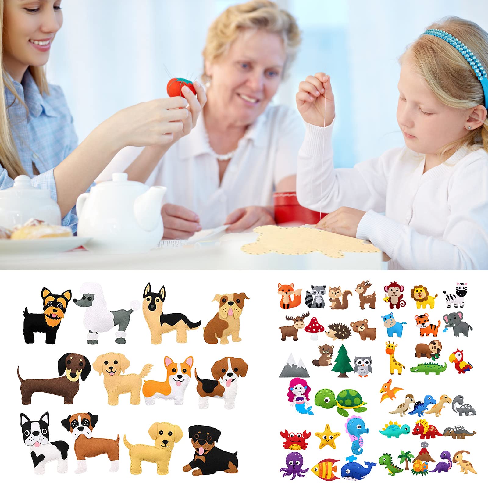 Kit De Costura Para Niños De 12 Proyectos - Con Fieltro, Hilos Y Agujas De Plástico, Ideal Para Principiantes A Partir De 6 Años
