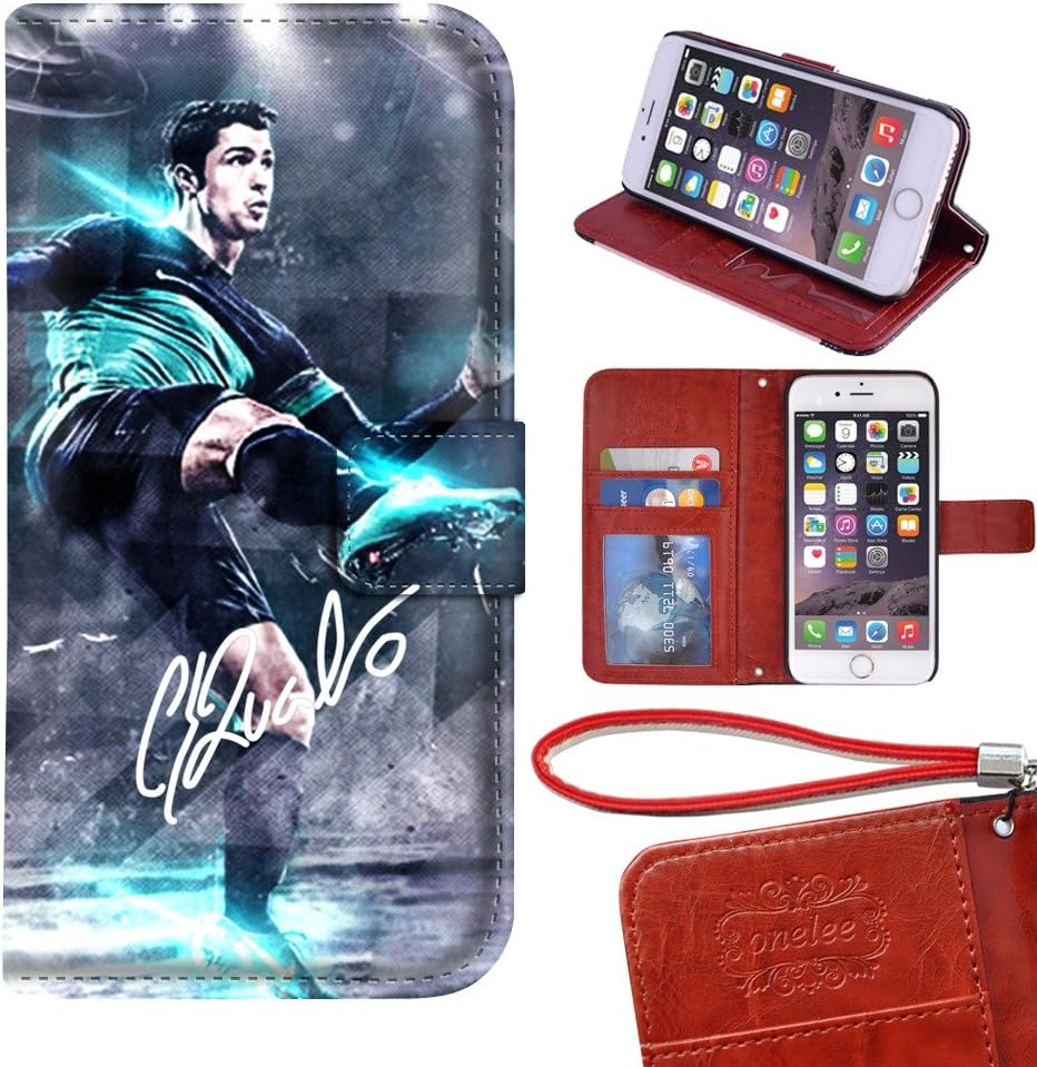 iPhone 6s Plus 5.5 Wallet Case,Custom Real Madrid CF Cristiano Ronaldo Premium PU Leather Wallet Case Cover for iPhone 6s Plus 5.5