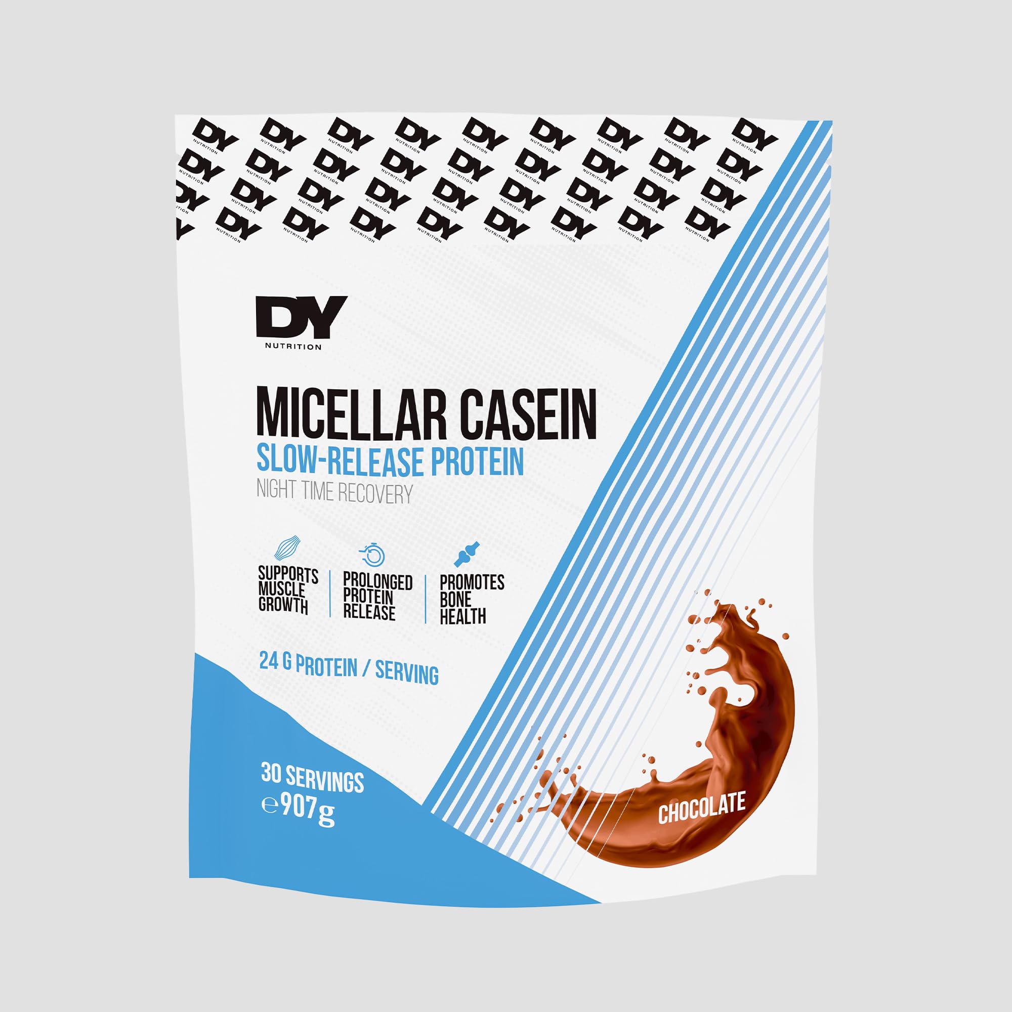 DY Nutrition Micellar Casein Protein Powder - 907g | Slow-Release Night-Time Recovery | 25.5g Protein Per Serving | Supports Muscle Growth | Satiety & Bone Health | Chocolate