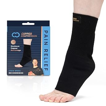 Copper Compression Plantar Fasciitis Sock Brace Arch & Heel Support for Foot Pain, Achilles Tendonitis & Heel Spurs Silicone Pads for Cushioning, Relief, Recovery for Men & Women - L/XL