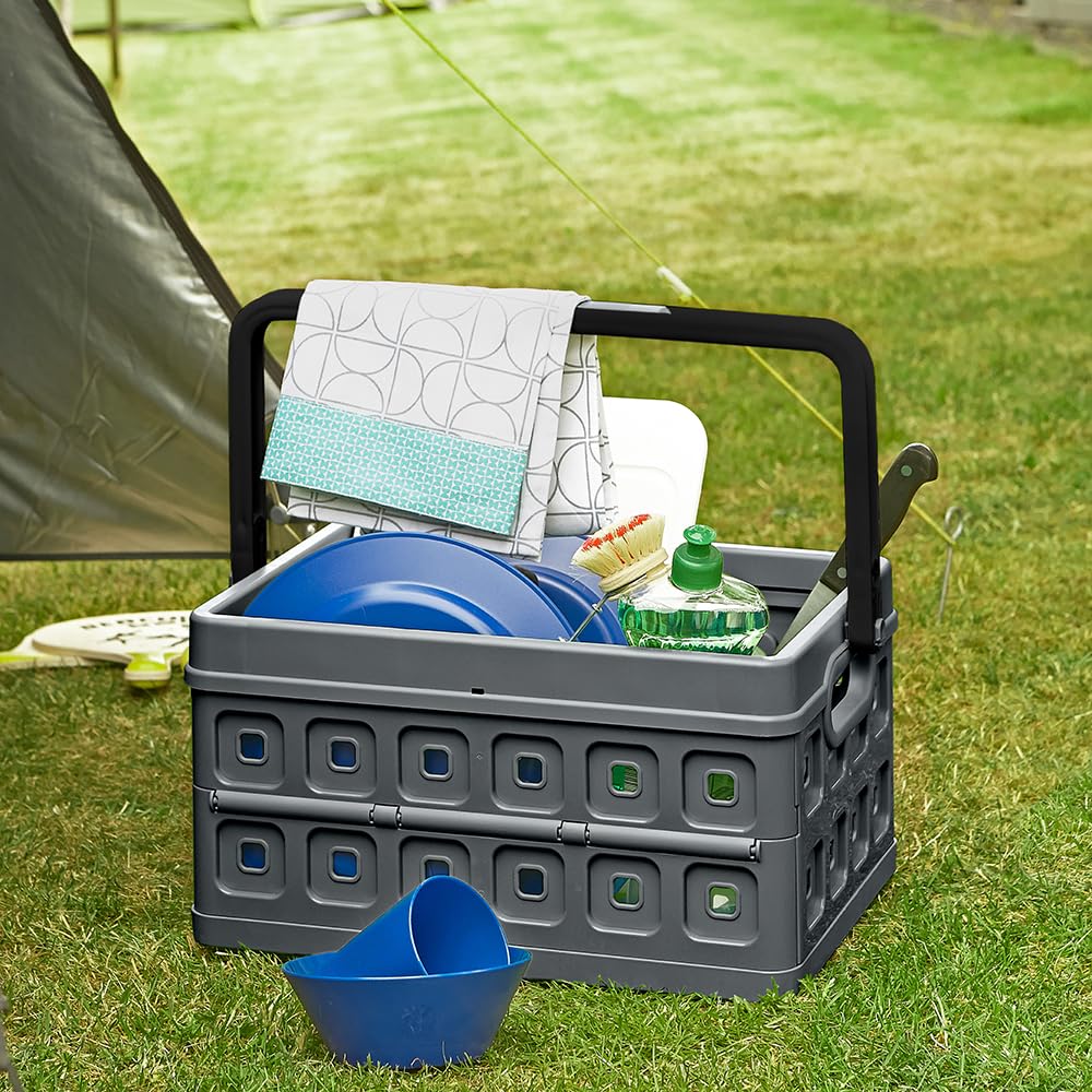 Sunware Square Cassetta Pieghevole in Plastica 24L 43.5x31x21.3cm