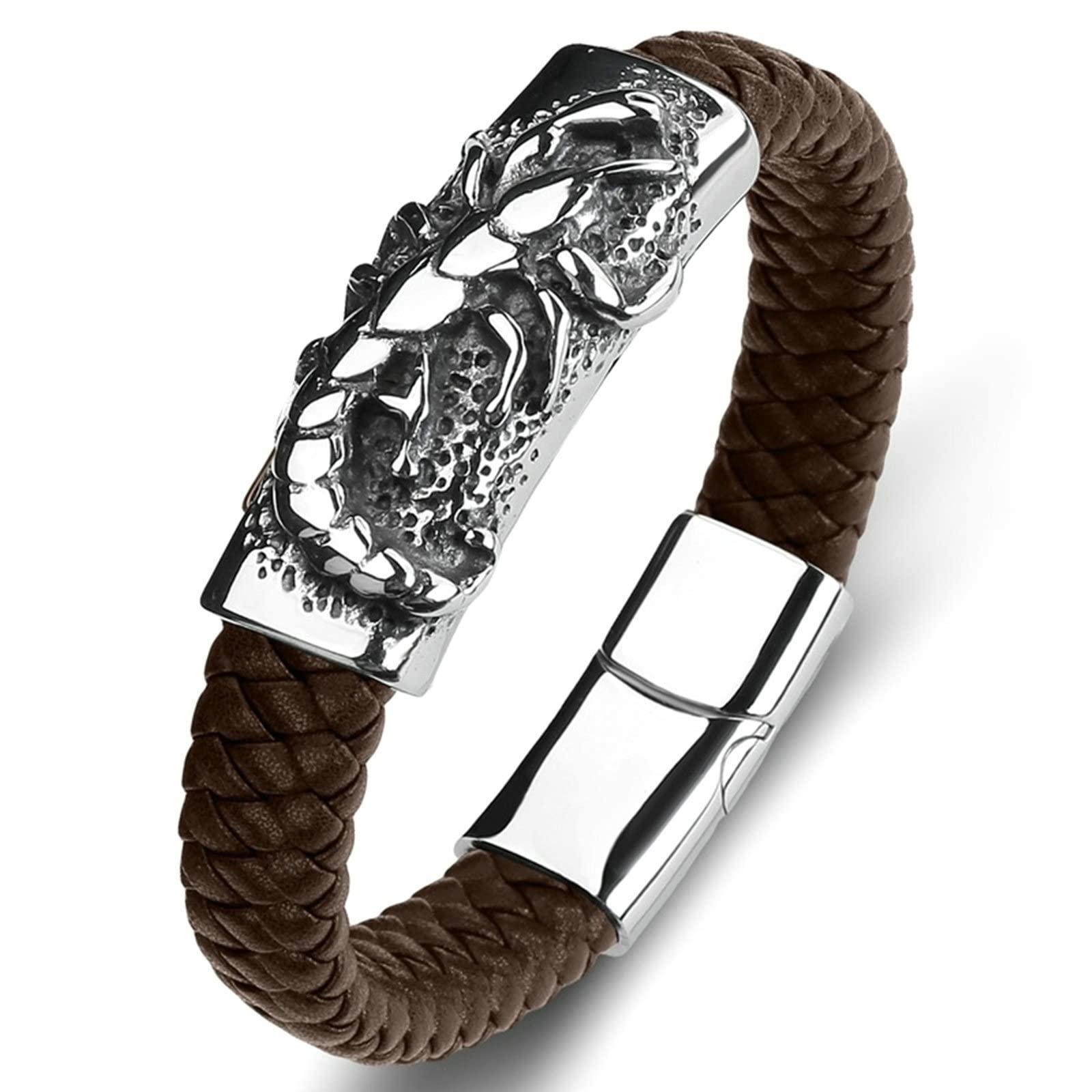 Herren-Surfer-Armbänder, Herren-Armband, Retro-Uhrenarmband, Armband aus Edelstahl mit Schnallenverschluss