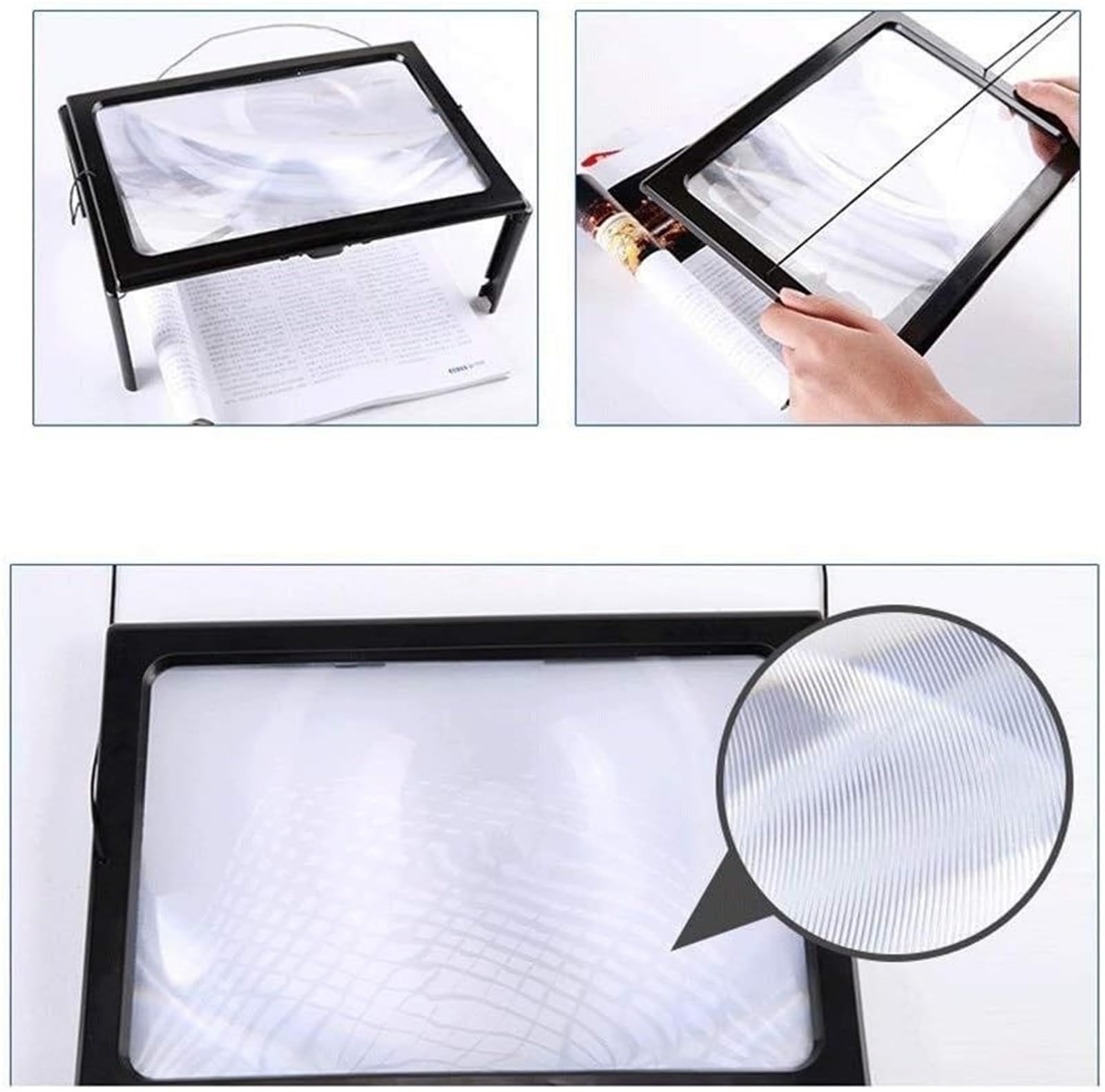 Lente d'ingrandimento for schermo Lente d'ingrandimento schermo 3X con luce LED leggere libri Amplificatore video HD 3D, fantastici gadget for uomini Regali