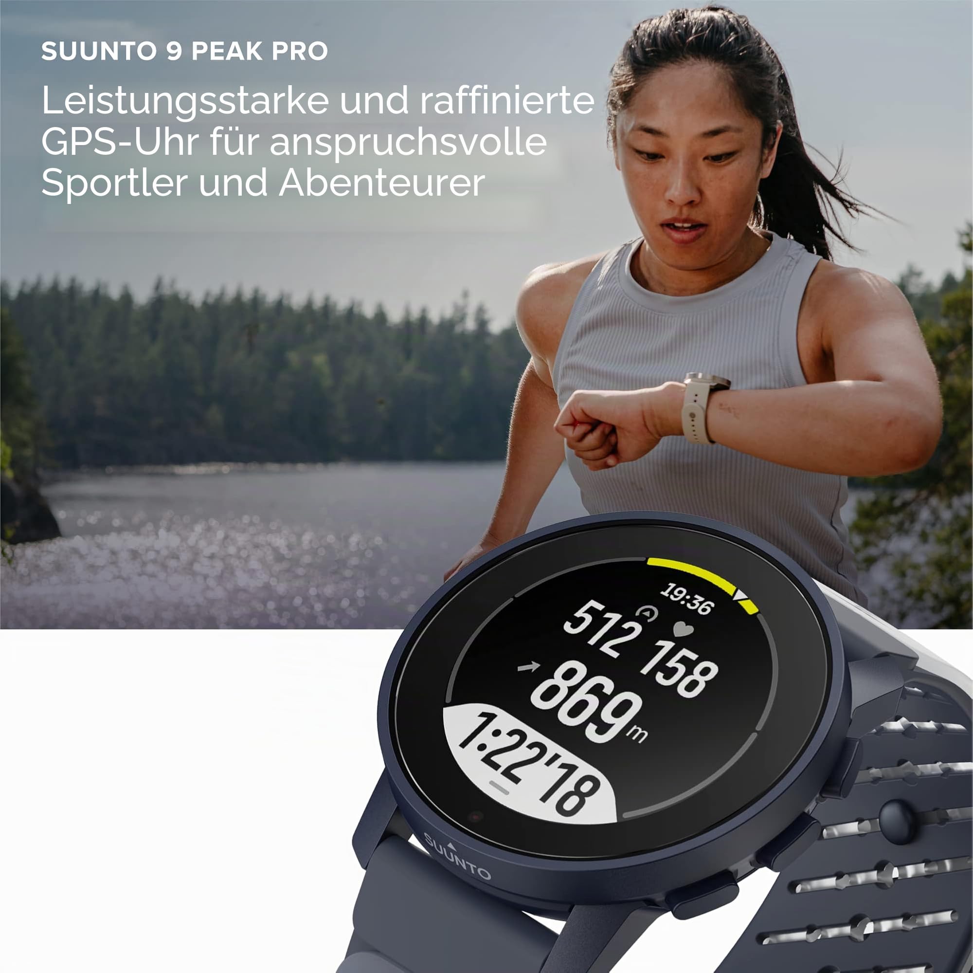 Suunto 9 Peak Pro GPS-Sportuhr mit extrem Langer Batterielaufzeit und Herzfrequenzmessung am Handgelenk, Ocean Blue, Einheitsgröße