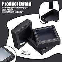 Vista 3 de Zonon 30 Cajas de Papel Kraft con Ventana 4.13 x 4.13 x 1.18 Pulgadas para Empaquetado de Dulces, Pequeñas Cajas de Regalo, Porta Jabón, Mini