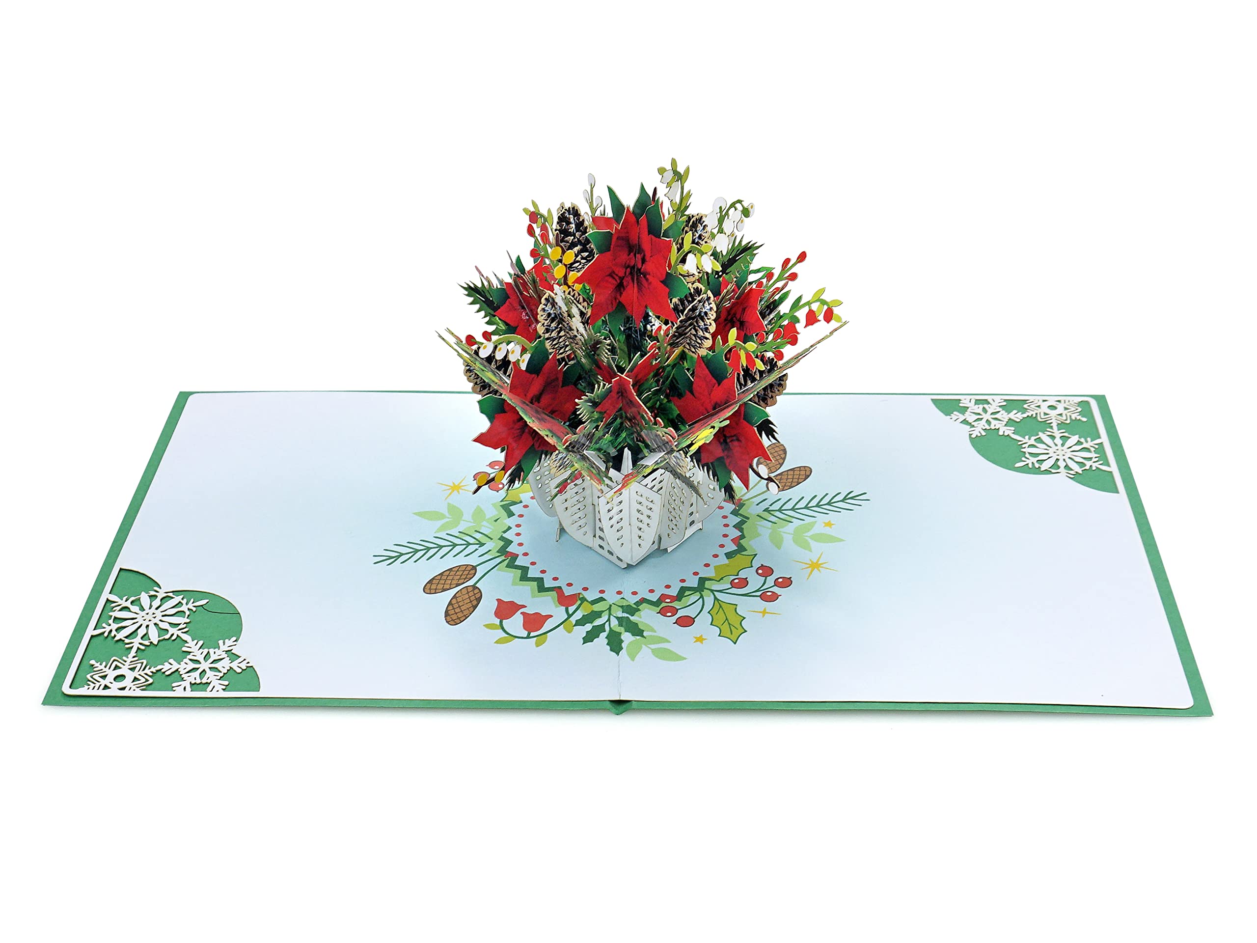 CUTPOPUP Red Poinsettia Card Pop Up, Christmas Cards, 3D Xmas Pop Up Cards, Xmas Cards - Image 2