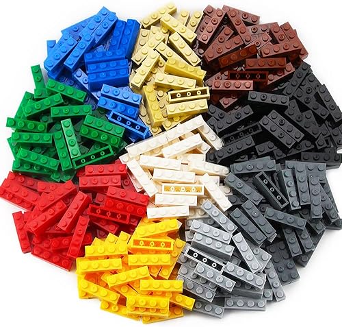 Miniatura 6 de Feleph Juego de 400 piezas de ladrillos de 1 x 4 pulgadas, color gris piedra oscura, piezas clásicas, construcción creativa, juego de bloques de