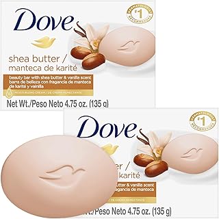 Soap, Shea Butter & Vanilla, 2-Pack – Pampering Beauty Bar, 3-in-1 Face, Body, and Hand Soap Bar, 4.75 Oz Ea