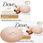 Dove Soap, Shea Butter & Vanilla, 2-Pack - Pampering Beauty Bar, 3-in-1 Face, Body, and Hand Soap Bar, 4.75 Oz Ea