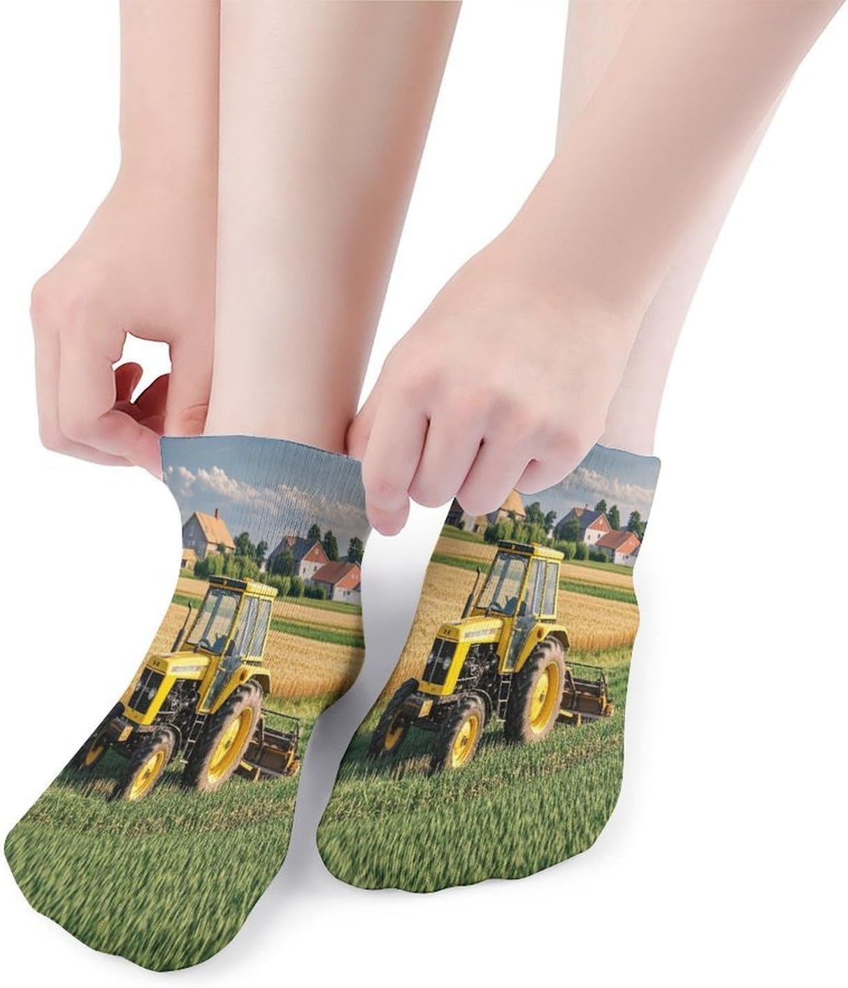 Tractor Farm Ankle Socks for Men Women 5 Pairs