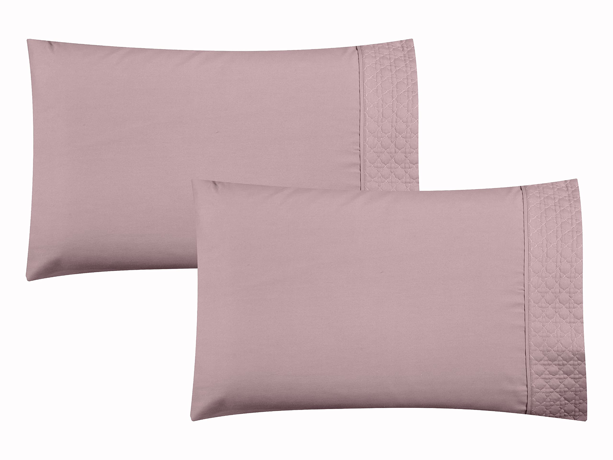 Elegant Comfort - Juego de sábanas Suave y Acogedor, 4 Piezas, 1500 Hilos, Calidad egipcia, Resistente a Las Arrugas, diseño Acolchado en sábana encimera y Fundas de Almohada, Queen, Rosa Polvoriento