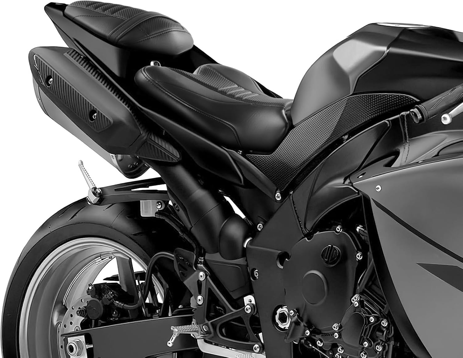 TCT-MOTORPARTS Black Street Motorcycle Seat Driver & Passenger Pillion Saddle Fit for Yamaha YZF R1 2009-2014
