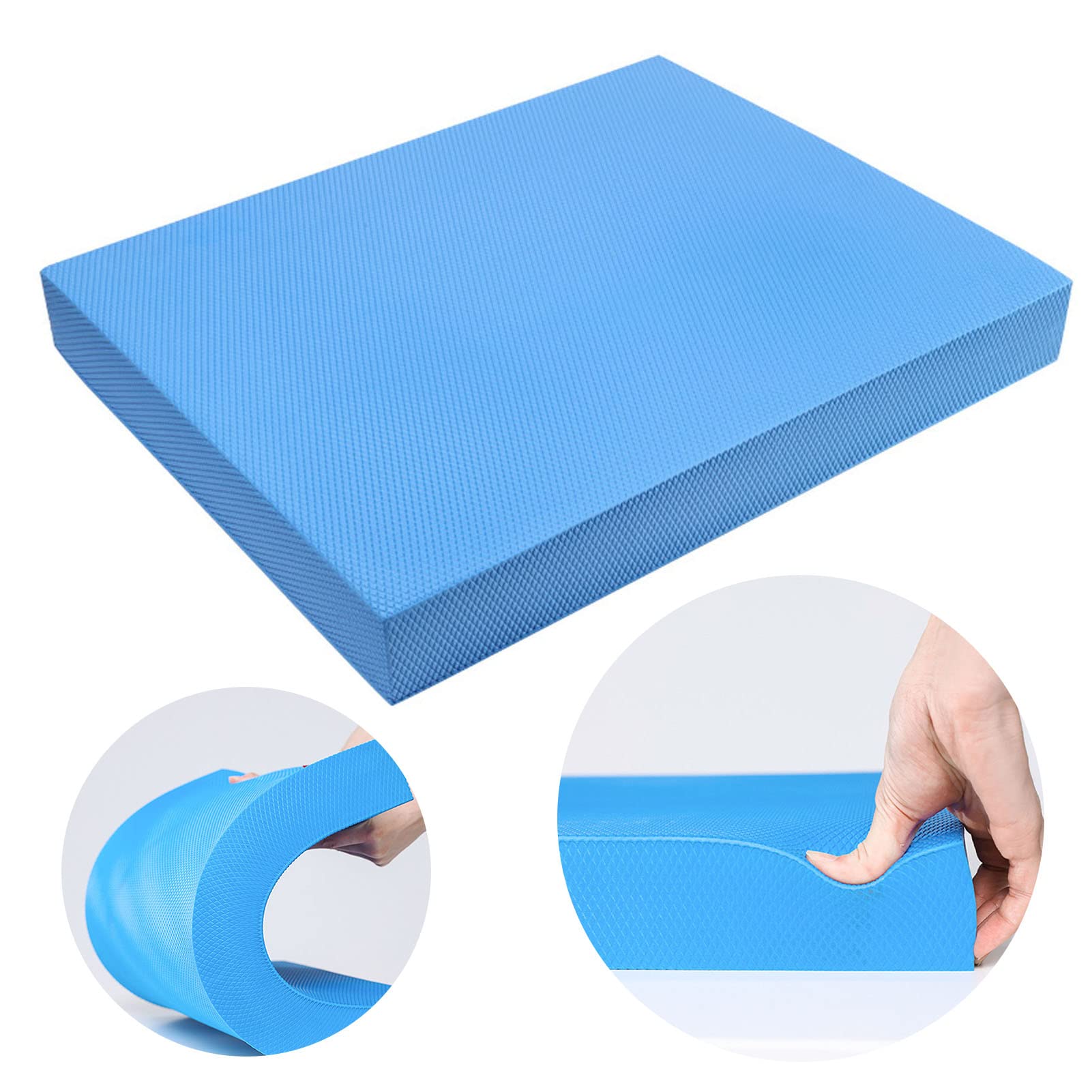 Exercise Balance Pad, TPE Foam Balance Exercise Pad Cushion Knee Pad Stability Trainer Pad for Fitness and Stability Training, Yoga, Physical Therapy (Azure Blue)