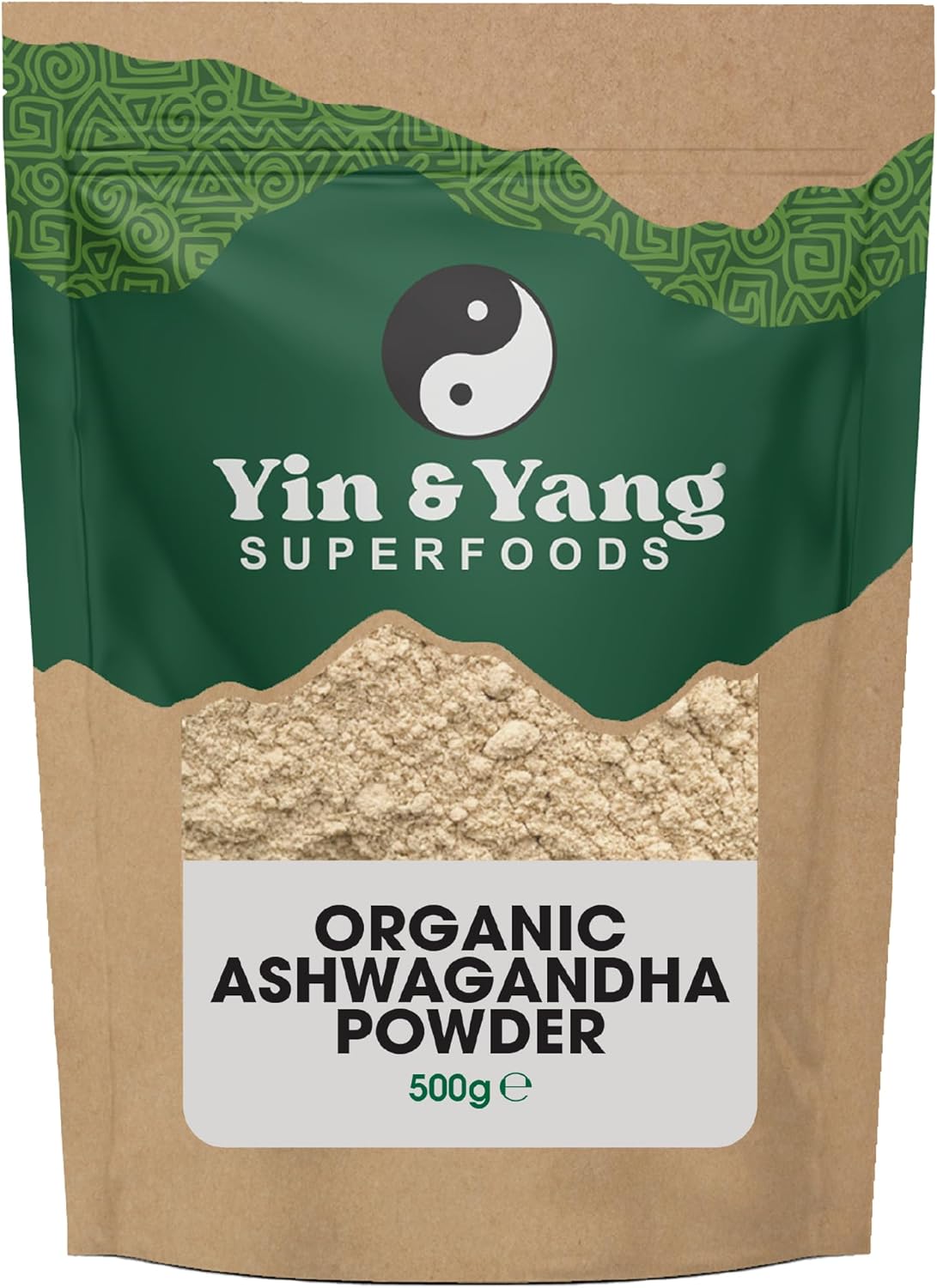 Organic Ashwagandha Powder 500g, by Yin & Yang Superfoods. 100% Pure and Raw – Premium Quality. Vegan, Gluten Free & Palm Oil Free.