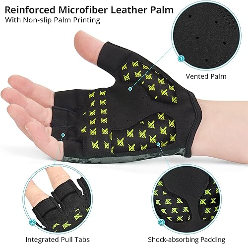 Miniatura 3 de Extremus Antero Cycling Gloves Bike Gloves Half Finger Biking Gloves for Men Women with Anti-Slip Shock-Absorbing Pad, Breathable Bicycle Gloves