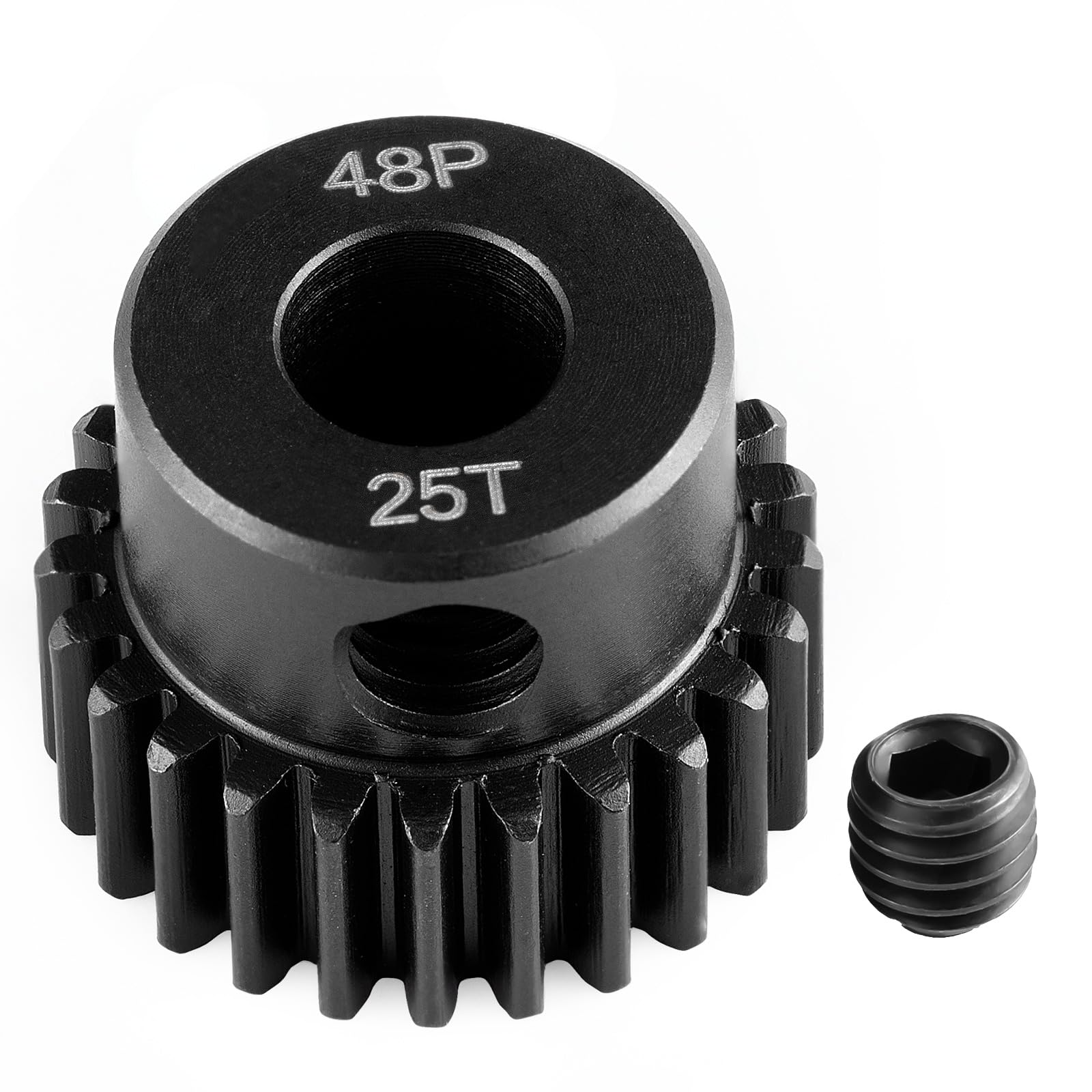 Runup Steel 48P 5 mm Bore Sprocket Motor Gear 17-29T for Arrma HPI Kyosho Losi Axial Tra-xxas Tamiya 1/5 1/6 1/8 1/10 RC Car Monster Truck Buggy (25T)