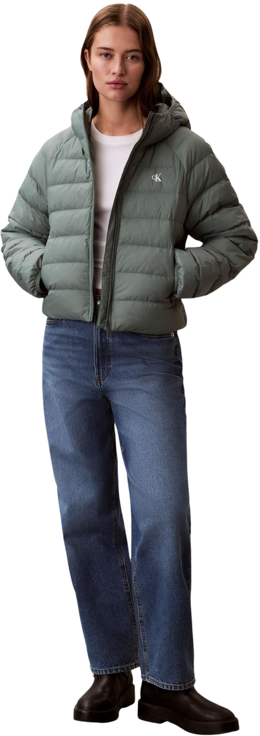 Calvin Klein Damen Steppjacke Lightweight Quilted mit Kapuze