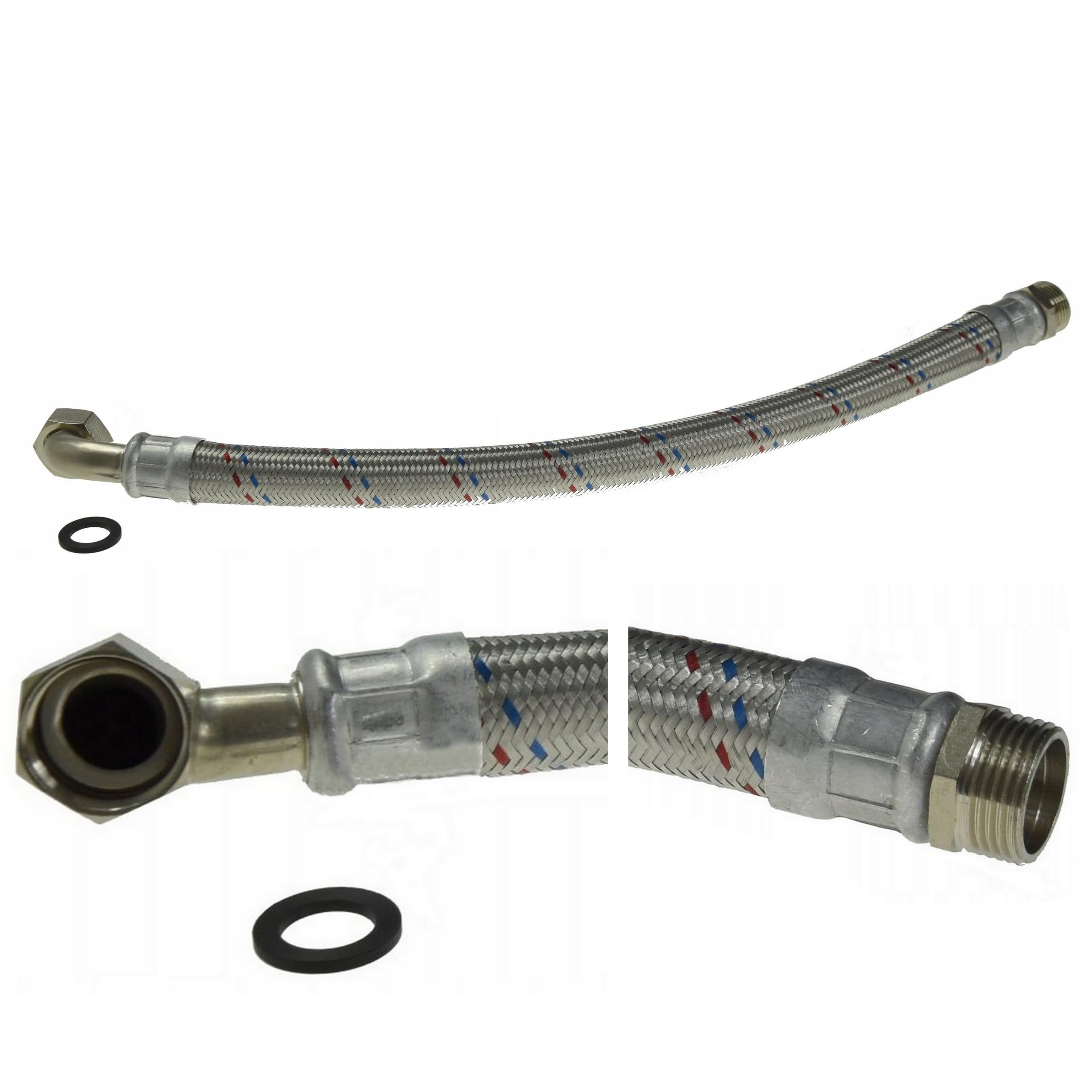 Tuyau de raccordement 80 cm flexible en acier inoxydable pour pompe à eau et chauffage