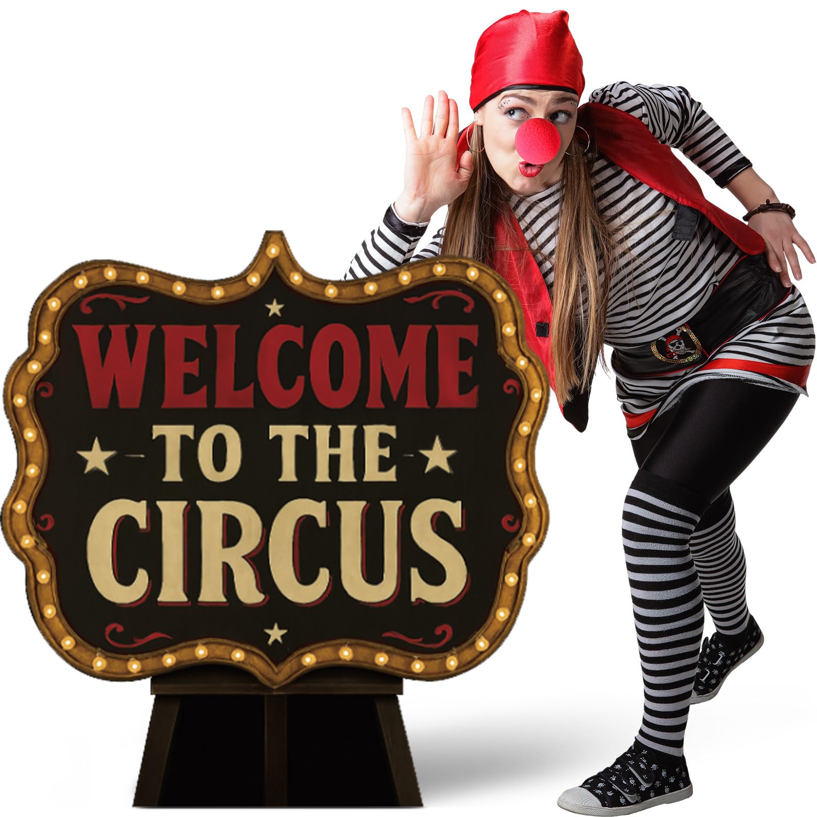 Toile de fond cirque anniversaire et stand photo carnaval en carton de 1,2 m