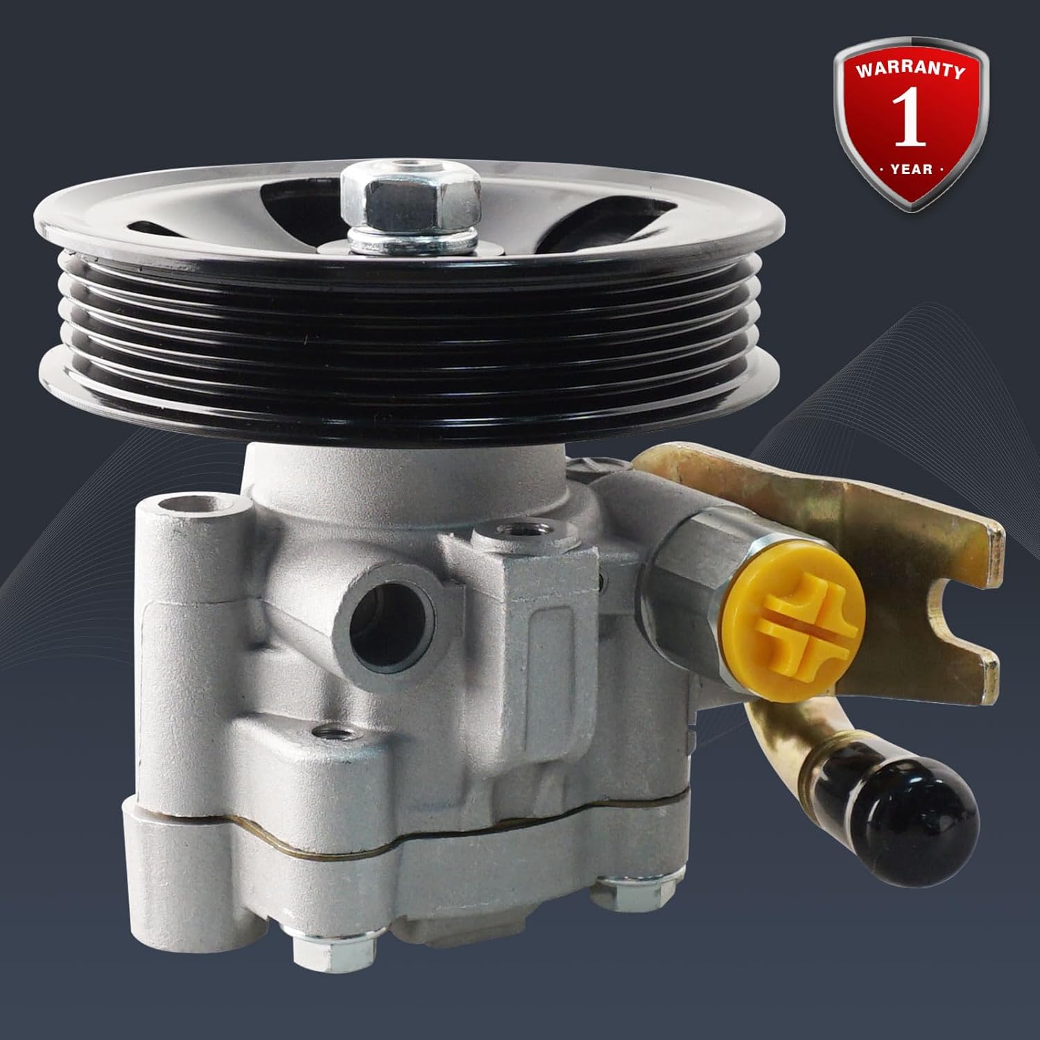 Power Steering Pump 491104S100 with Pulley Compatible with Nissan Xterra 2000-2004 Frontier 1999-2004 3.3L V6 Replaces 21-5219 96-5219 990-0200 N990-0200 5575N PSP0004 6028P