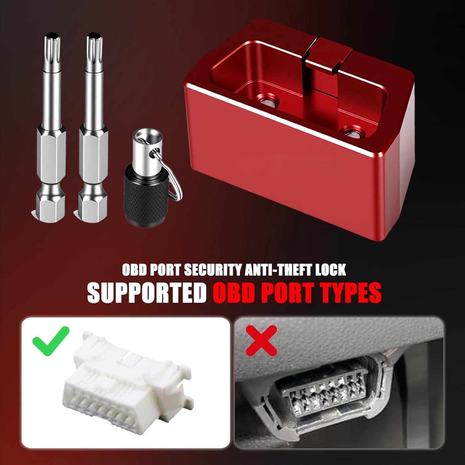 Aluminum Alloy OBD II Port Lock OBD Port Locking Tool Compatible with Vehicles Manufactured in 1996 and Later