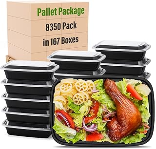 24oz [1 Pallet-8350 Pack] Meal Prep Containers Reusable with Lids, Food Storage Containers Microwave,Freezer,Dishwasher Safe, Leakproof & BPA Free Durable Plastic Bento Box To Go Take Out