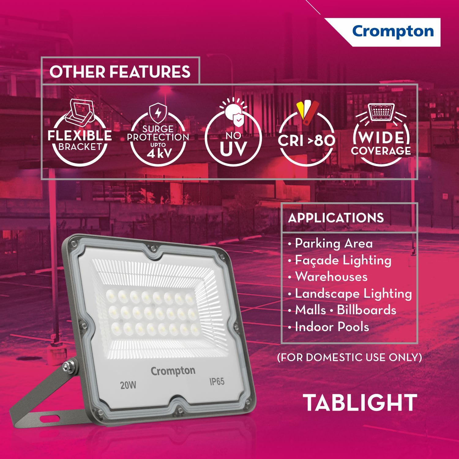 Crompton TabLight: Waterproof LED Flood Light -3 Crompton TabLight: Waterproof LED Flood Light -3