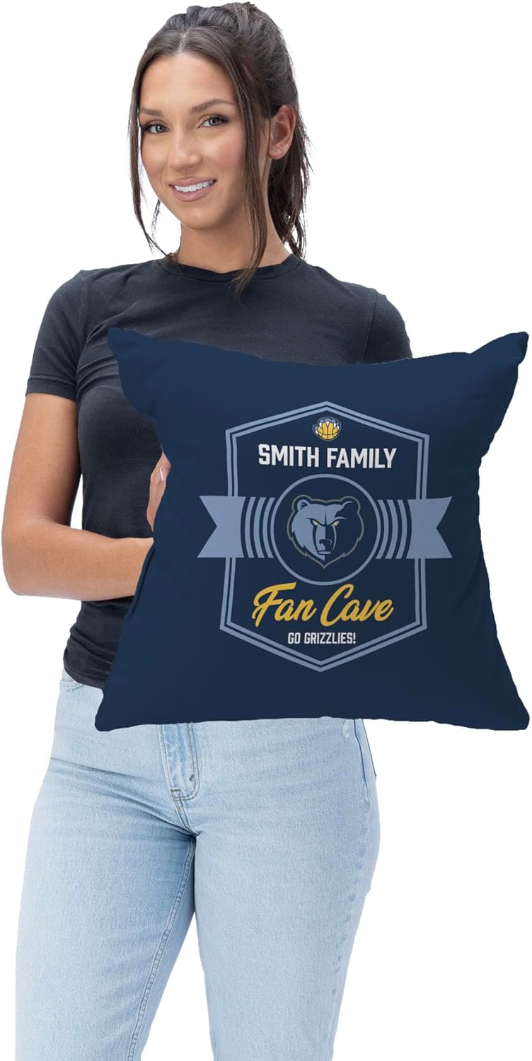 NORTHWEST NBA Memphis Grizzlies, Dominion, Personalized Throw Pillow, 18 x 18 Inches