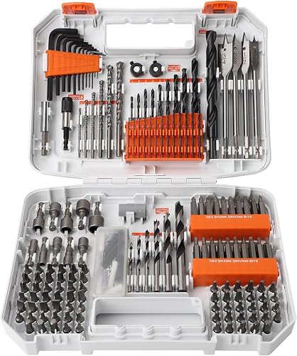 COMOWARE 200Pcs Drill Bit Set & Screwdriver Bit Set - HSS/CR-V 1/4" Multi-Purpose Bits in Transparent Storage Case, Impact Driver Accessories for DIY Projects, Home Repairs, Professional Use