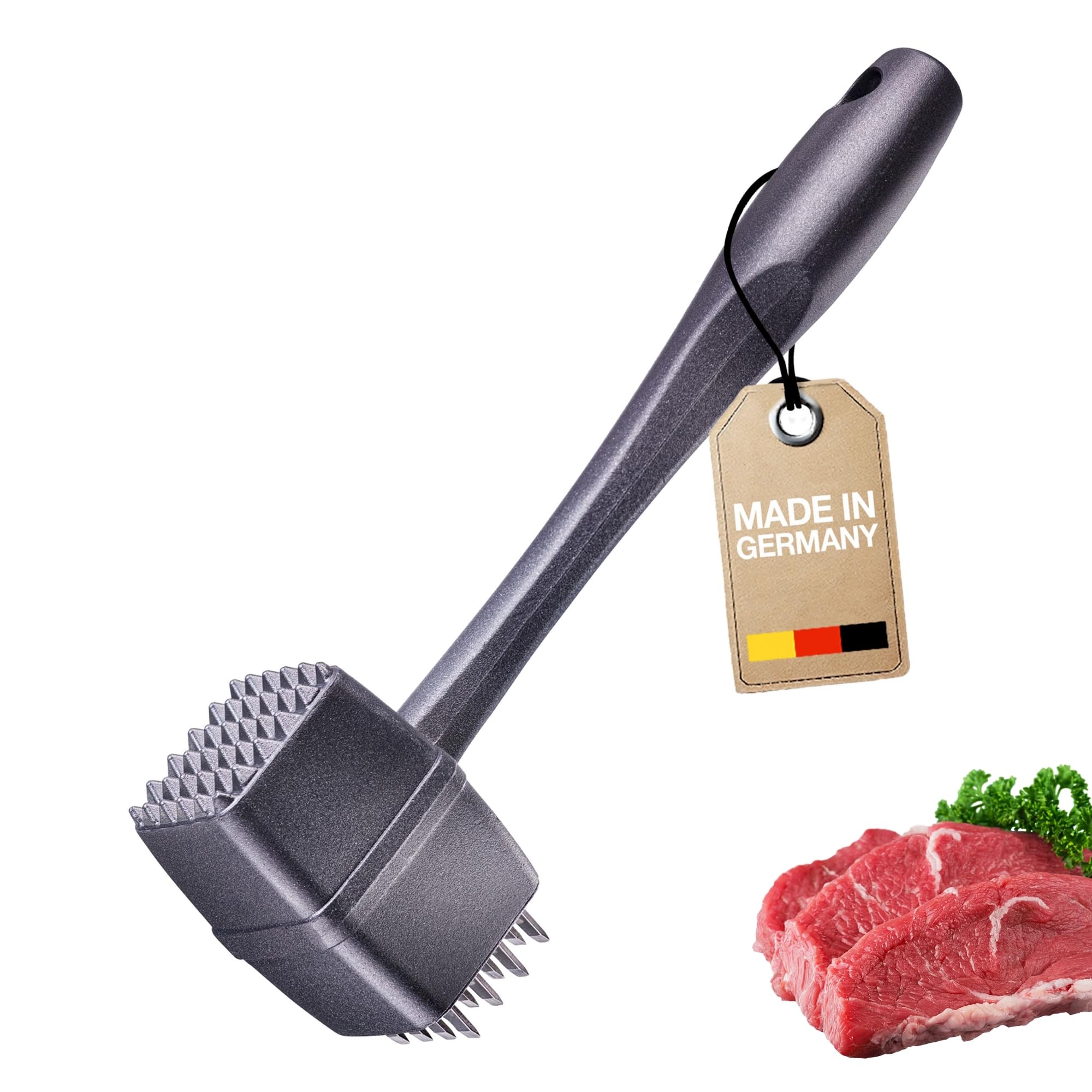 Attendrisseur de viande et steaker double face marteau lourd anthracite
