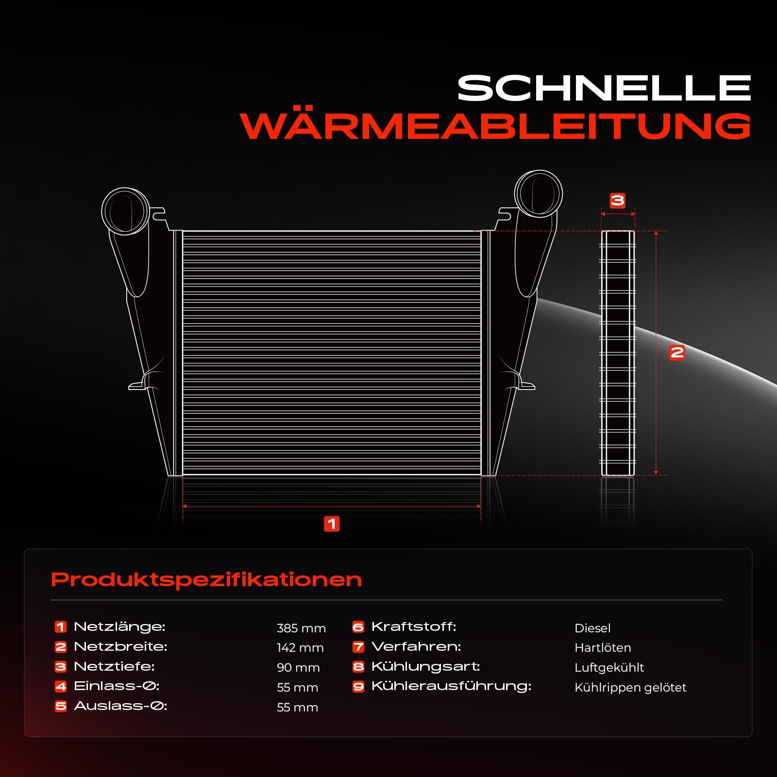 Frankberg Ladeluftkühler Turbokühler Kompatibel mit Santa Fé III DM DMA 2012 Sorento II XM 2.0L 2.2L 2009-2012 Sorento II Kasten/SUV XM 2.2L 2009-2012 Replace# 282712F000
