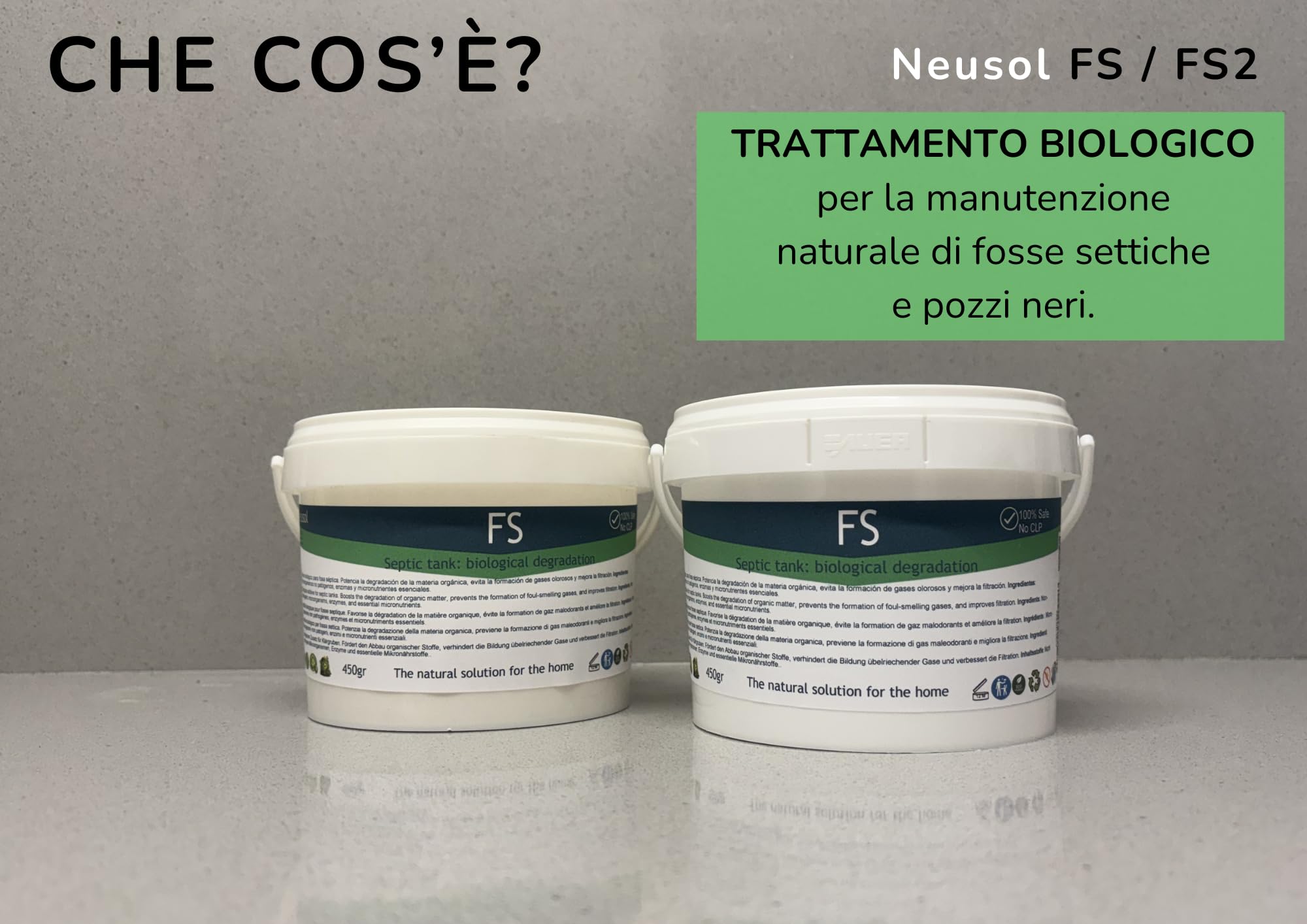 FS - Attivatore biologico Trattamento Batteri Enzimi Fossa settica Pozzo nero Elimina gli odori Migliora la filtrazione Previene gli intasamenti Riduce lo svuotamento/pulizia
