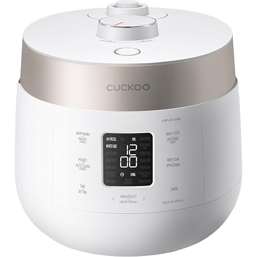CUCKOO Twin Pressure Rice Cooker, 20-Cup Cooked, White, CRP-ST1009FW