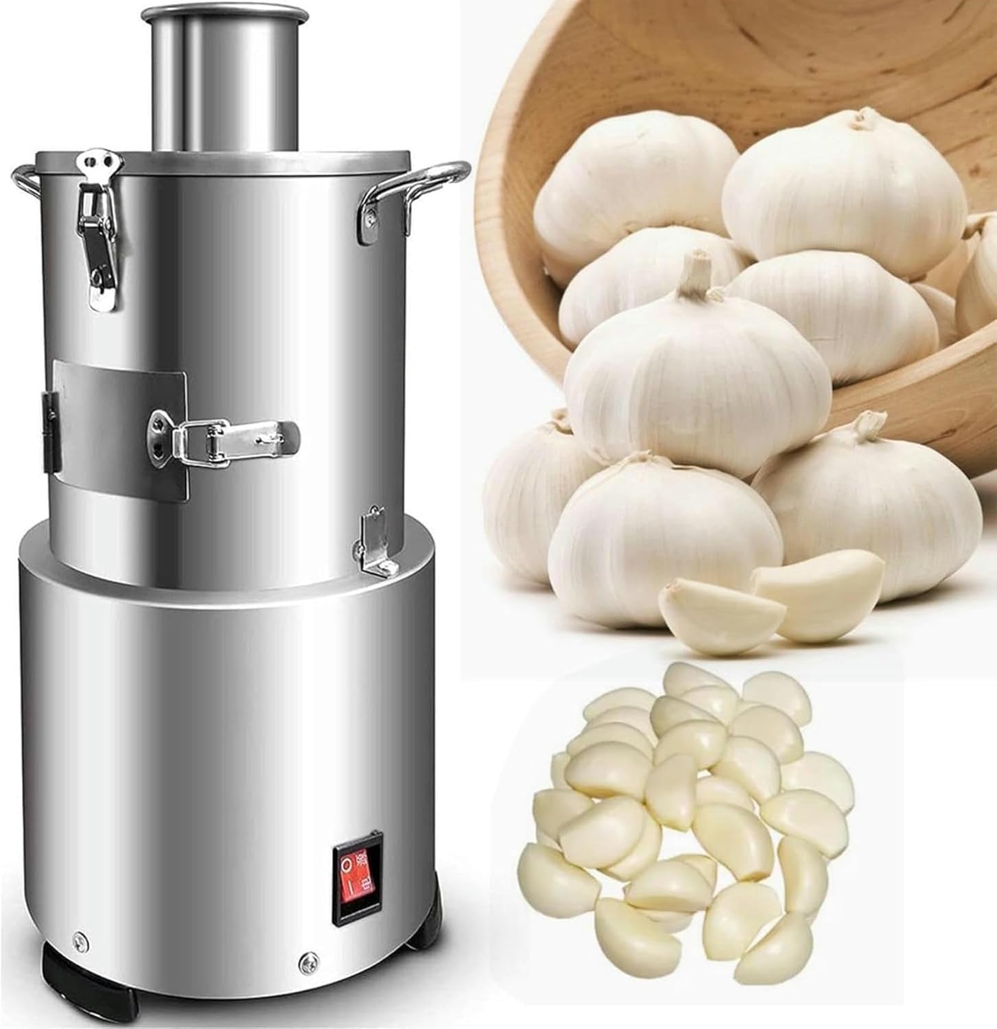 Commercial Whole Garlic Peeling Machine, Stainless Steel Electric Garlic Peeler Machine, Peeling Speed Quick, for Restaurants/Barbecue/Canteen