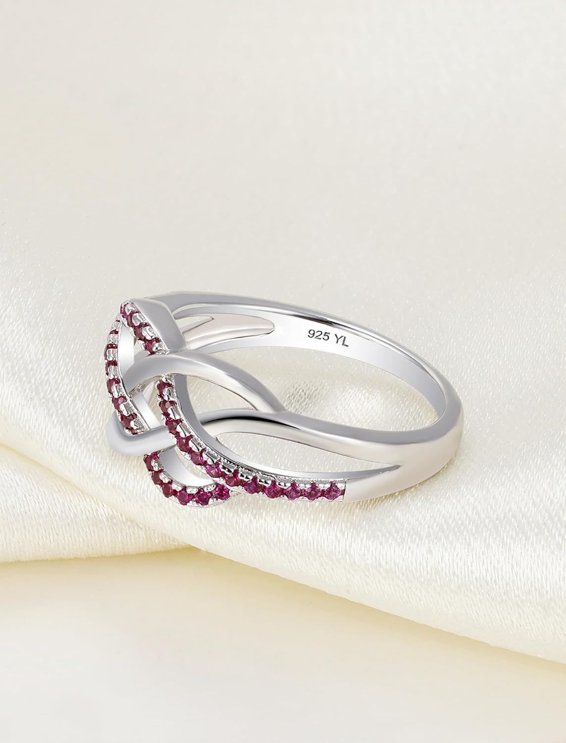 YL Celtic Knot Rings 925 Sterling Silver Twisted Knot Ring Birthstone Infinity Statement Jewelry for Women-size5 - Image 6