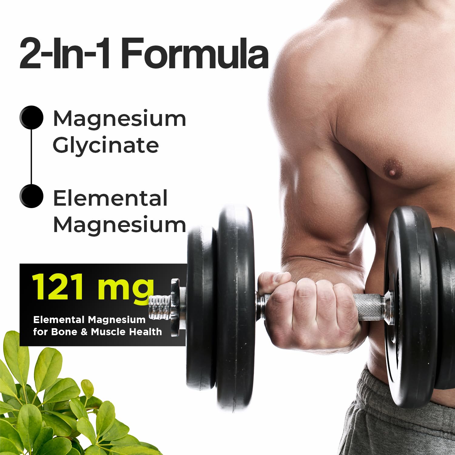 Health Veda Organics Magnesium Glycinate Supplement 550 mg | 60 Veg Capsules for All Adults | Supports Sleep, Relaxation & Muscle Recovery 2