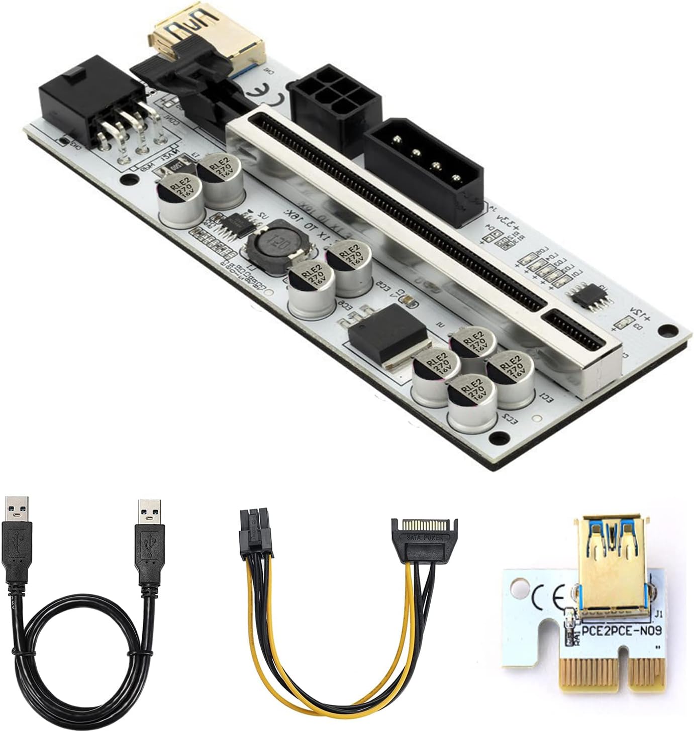 Amazon.com: Verilux® VER010-X PCIE Riser - PCIE Cable 6 Pin 1X to 16X ...