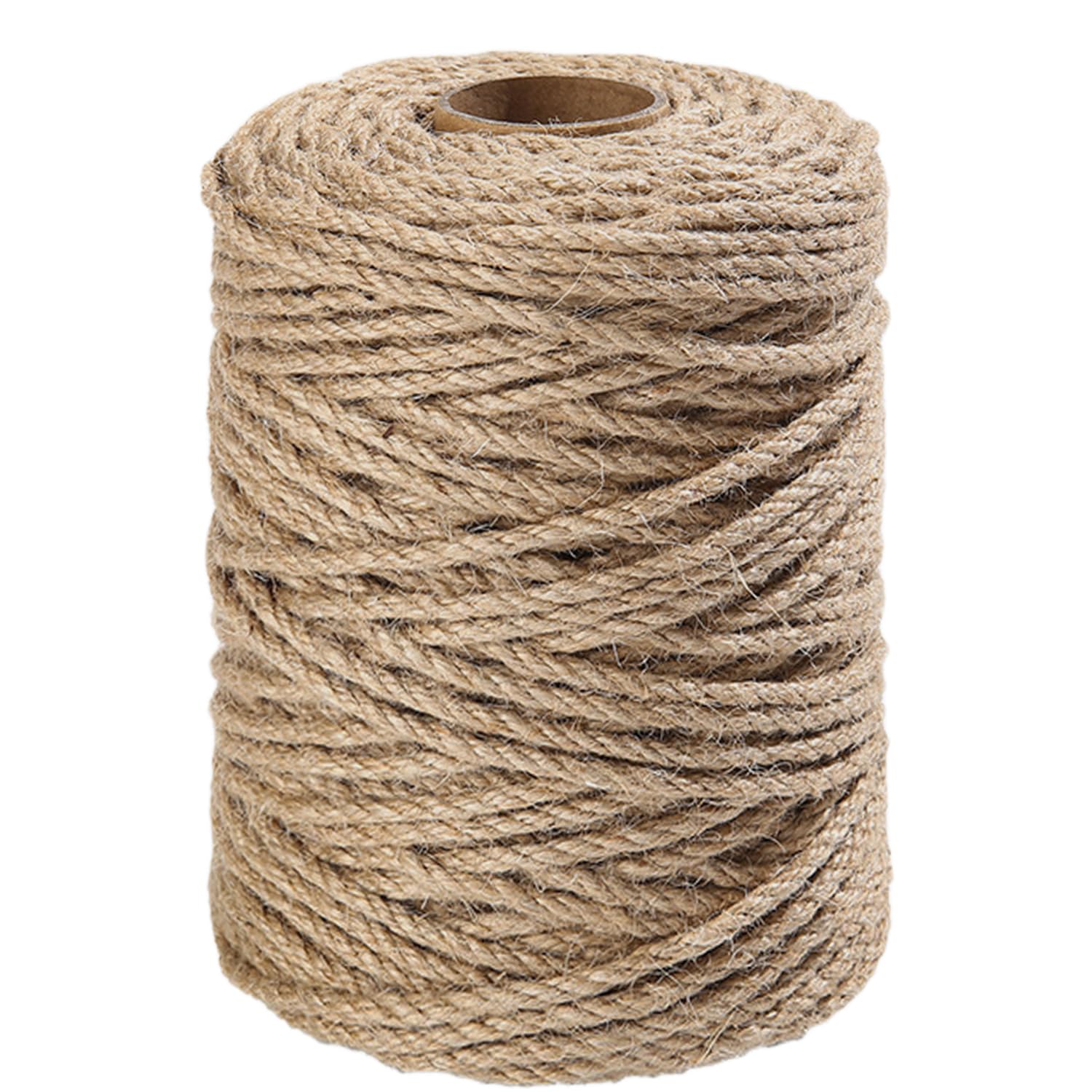 Vanhench ​​​​​​​​Jute Rope 4mmX120FT, ​​Rope for Crafts Projects Cat Scratcher Scratching Post Tree Gift Wrapping Arts & Crafts Home Decoration Packing Material Christmas Twine Bulk Heavy-Duty (Brown)