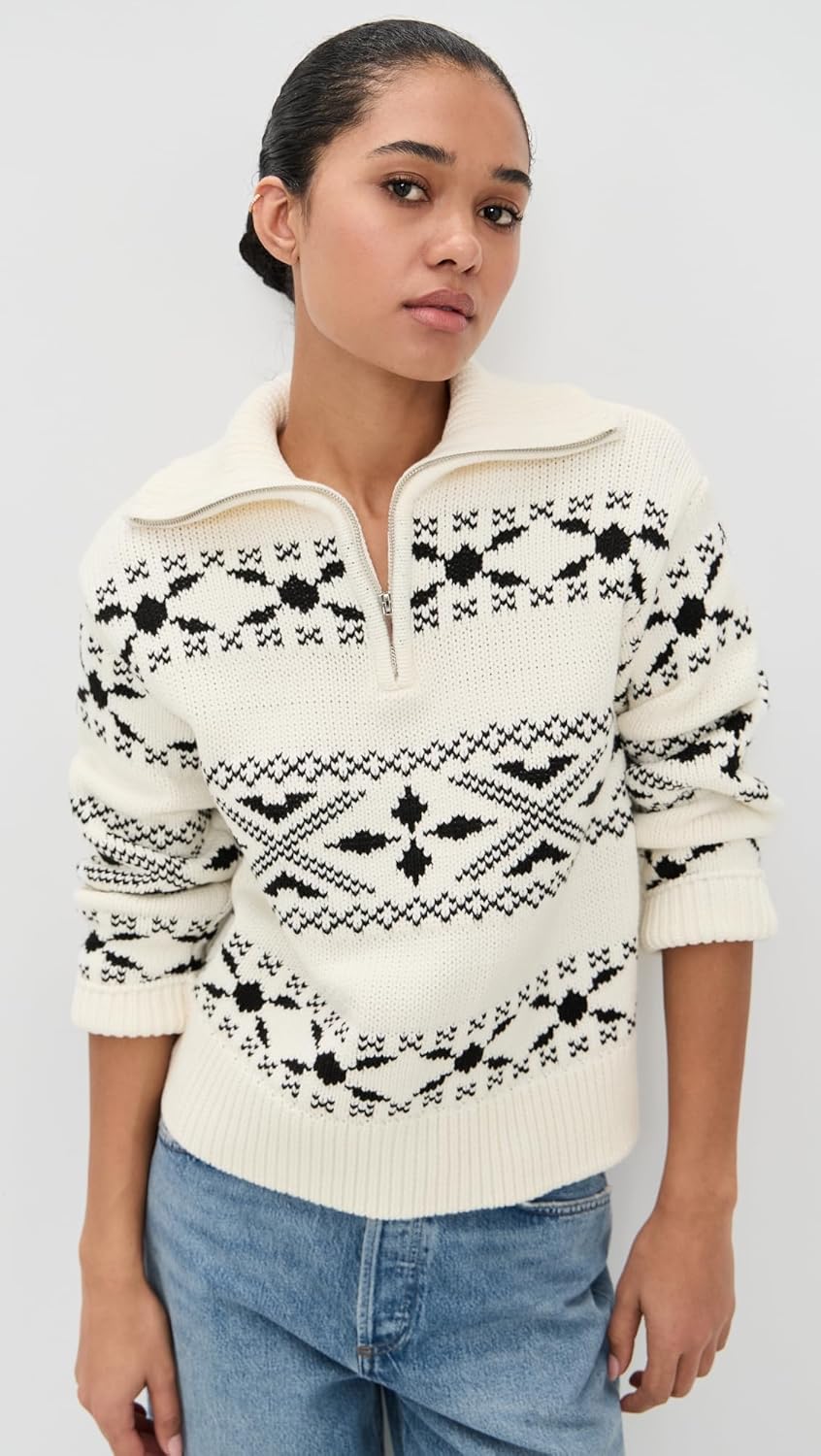 English Factory Women's Motif Zip Up Sweater