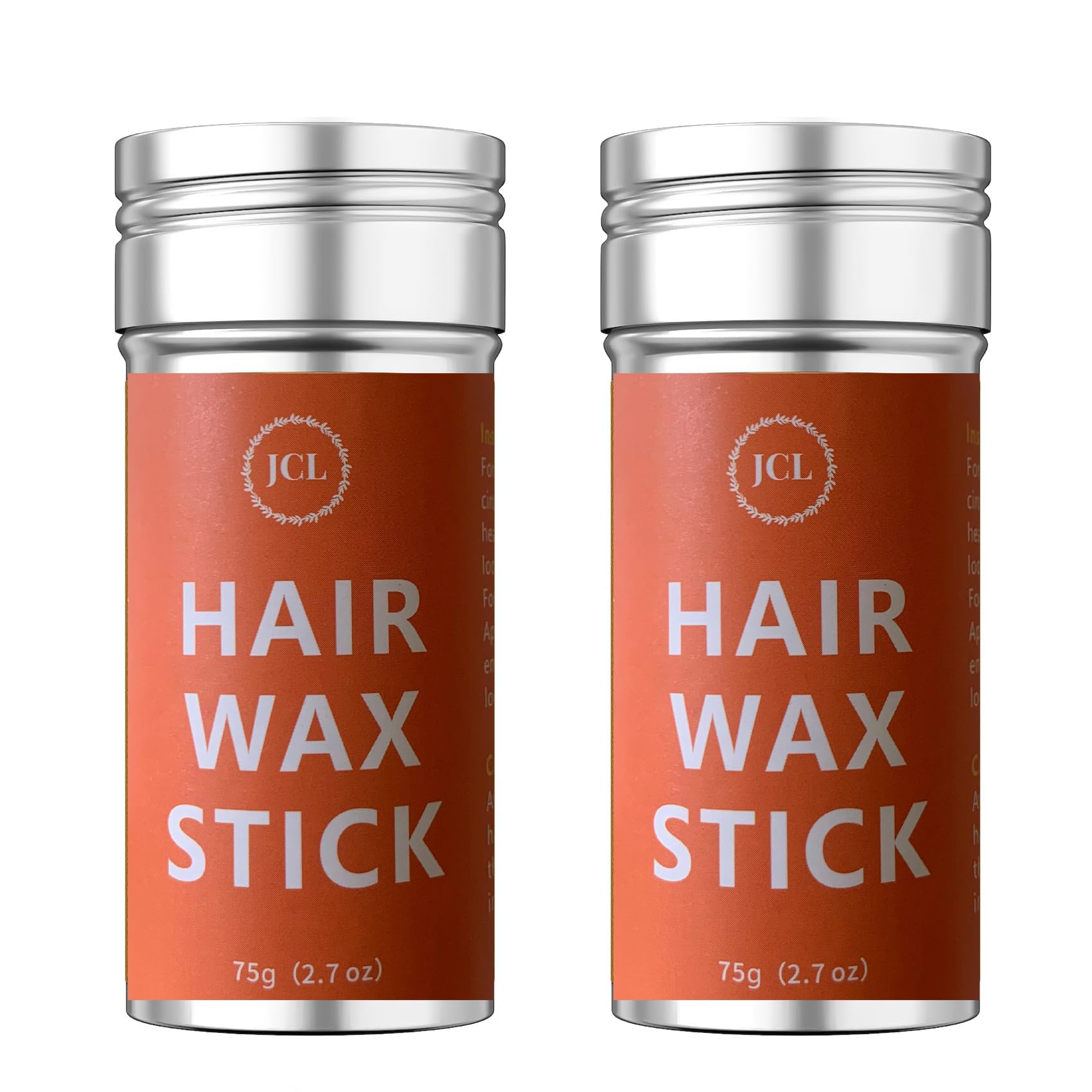 JCLHair Wax Stick, 2PCS Non-Greasy Pomade Stick for Slick Back, Flyaways Control, Frizz-Free Hair Styling and Hold