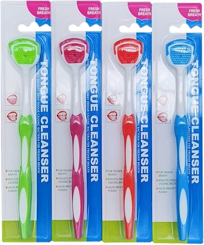 Miniatura 7 de Cepillo para lengua raspador de lengua limpiador de lengua ayuda a combatir el mal aliento 4 raspadores de lengua paquete de 4 azul y verde y