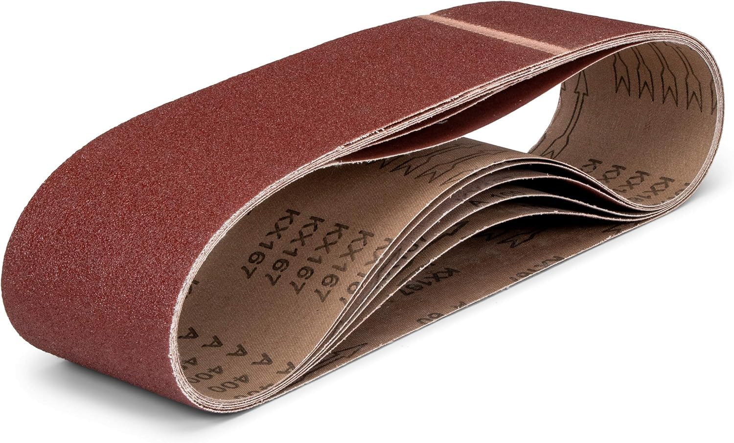 Goodway Lot de 25 bandes abrasives en tissu - 100 x 560 mm - 5 x grain 40/60/80/120/180 - Pour ponceuse à bande - Kit de bandes abrasives