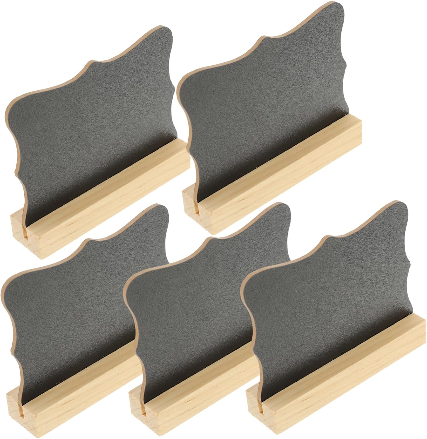 5pcs Wooden Double Sided Mini Blackboard Memo Boards for Office