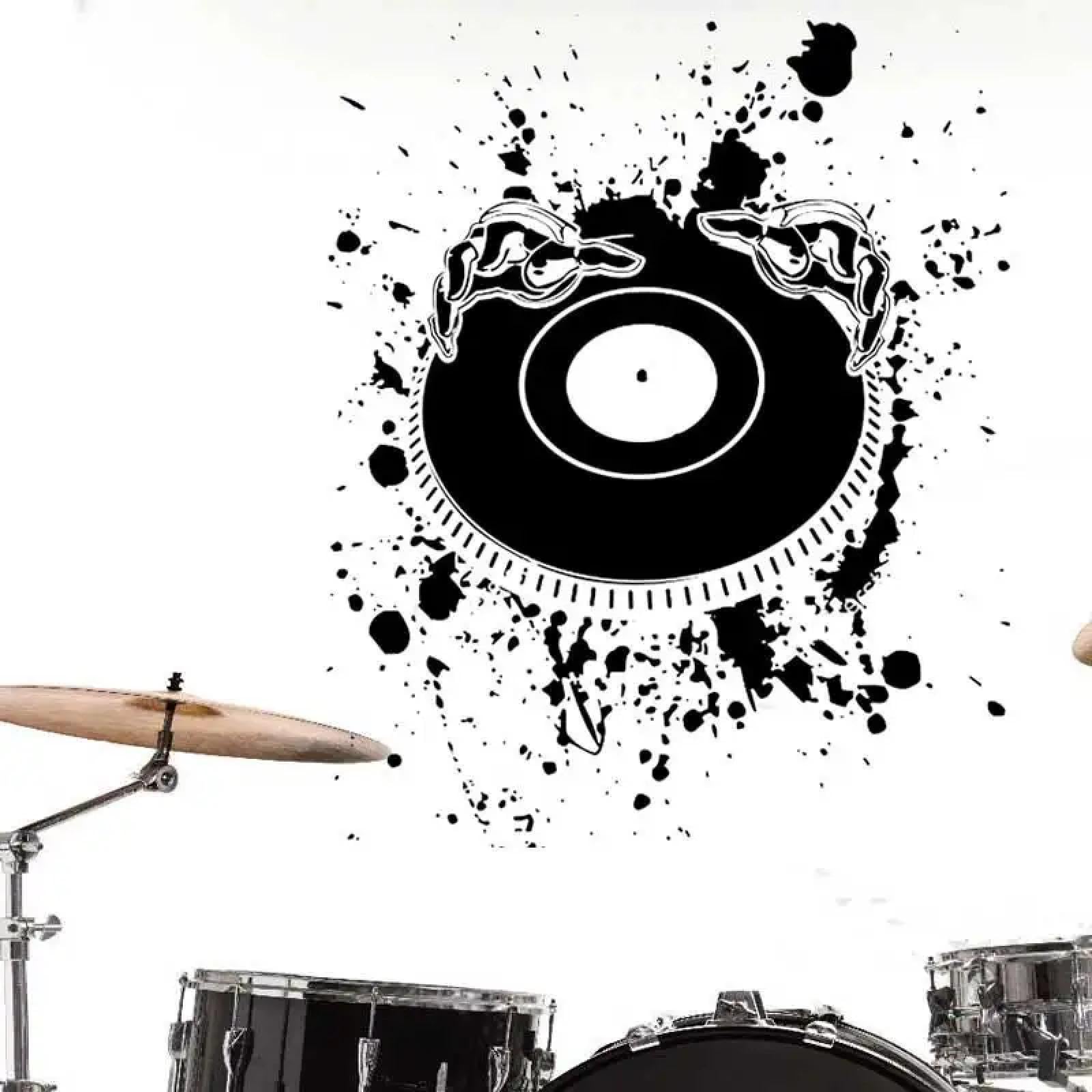 Youousi Black Music And Rap Hobbyist Family Stickers, Dj Record Vinyl Wall Stickers, Bar Concerts, Ktv Club Wall Stickers, Art Decals