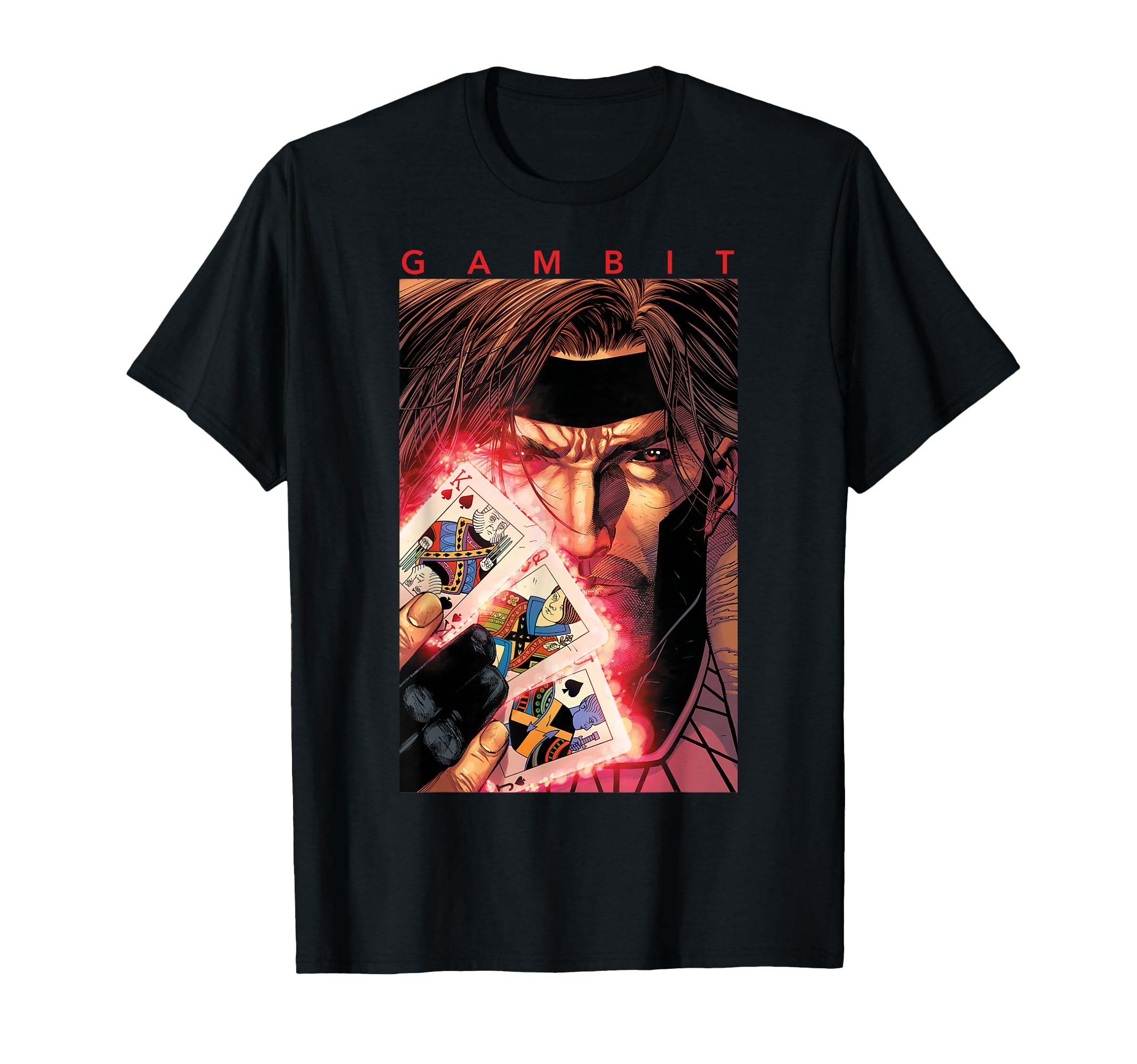 X-Men Gambit Glowing Cards Graphic T-Shirt T-Shirt