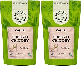Organic French Chicory Root, 1 Pound - Brew Like Coffee, Blend Roasted Chicory Root With Coffee, Acid Free, Caffeine Free, Kosher, Pack of 2