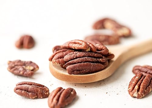 Miniatura 4 de Mitades de nueces tostadas secas con sal del Himalaya, 1.5 libras, nueces de pecana ligeramente saladas al horno, sin aceite añadido, aperitivo